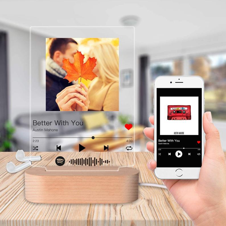 Customizable Photo Music Album Cover Night Light Carved Name Song Photo Frame Customizable Photo Music Album Cover Night Light Carved Name Song Photo Frame